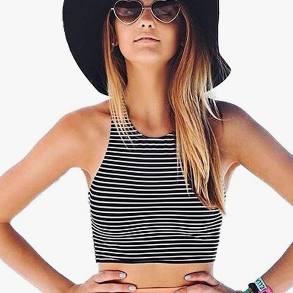 closet clear out!!! striped swim top